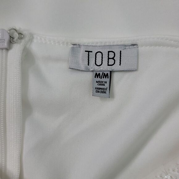 New Tobi White Sequin Skirt Size Medium - Picture 4 of 5